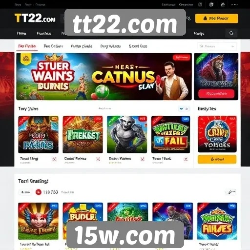 Interface e usabilidade do site de jogos tt22.com